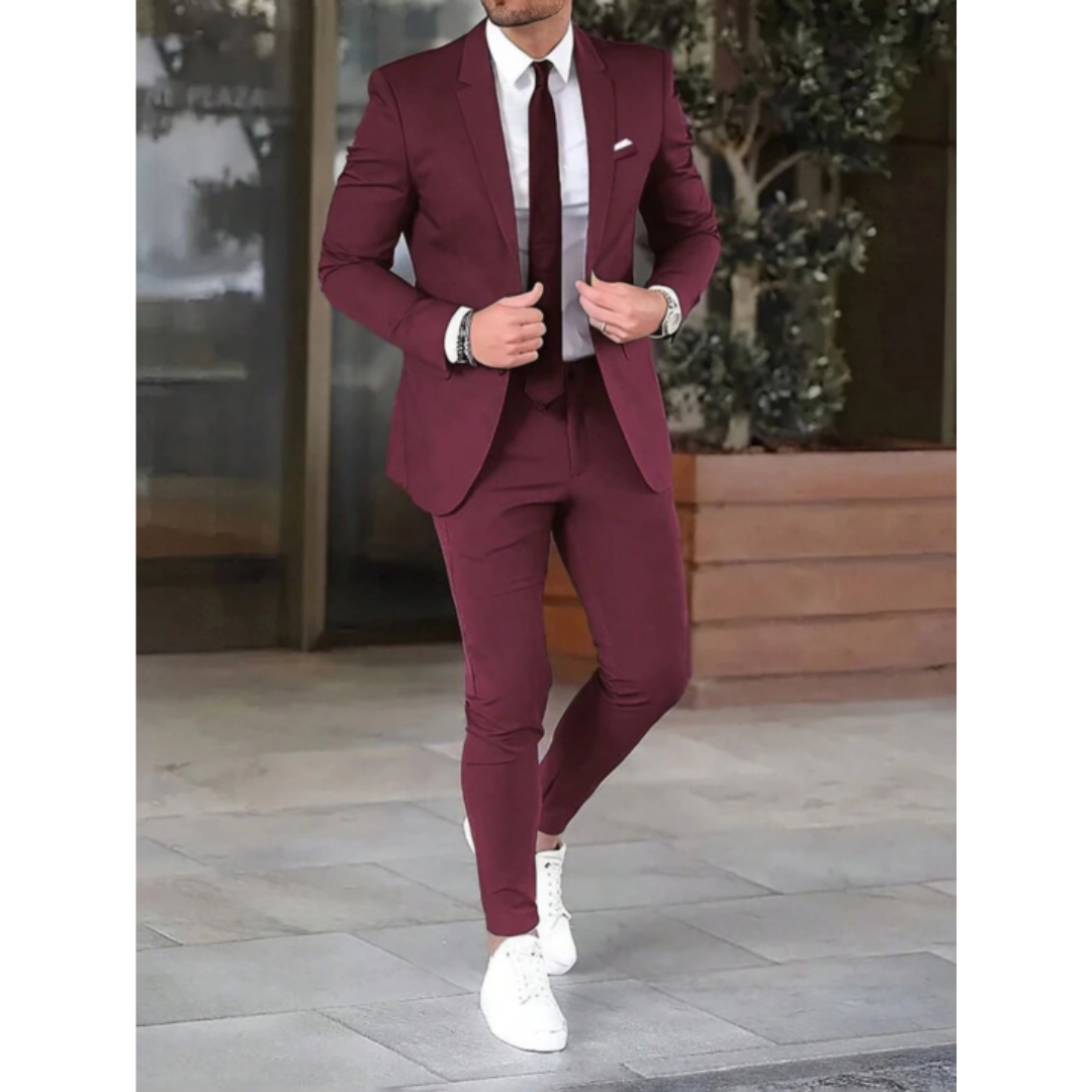 Suit Set Men Classic 2 Piece Wedding Guest Modern Fit