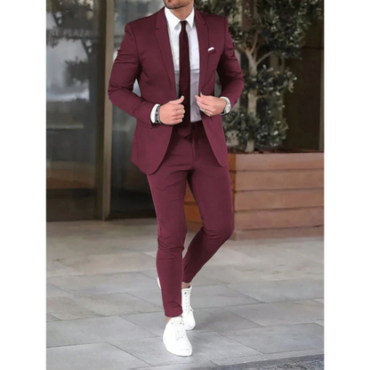 Suit Set Men Classic 2 Piece Wedding Guest Modern Fit