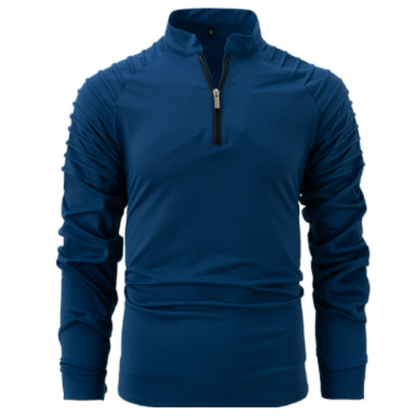 Quarter Zip Polo Shirt Men Stylish Casual Sweater