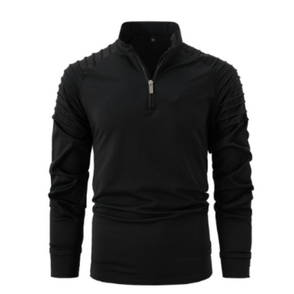 Quarter Zip Polo Shirt Men Stylish Casual Sweater