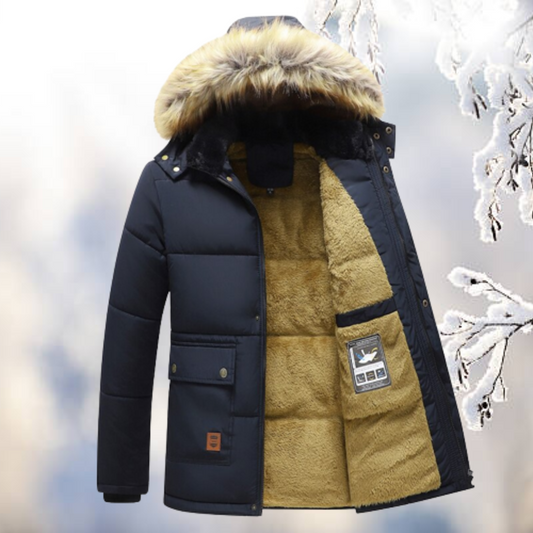 Winter Parka Men Hooded Warm Zipped Coat