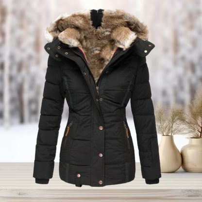 Puffer Jacket Women Winter Hooded Slim Fit