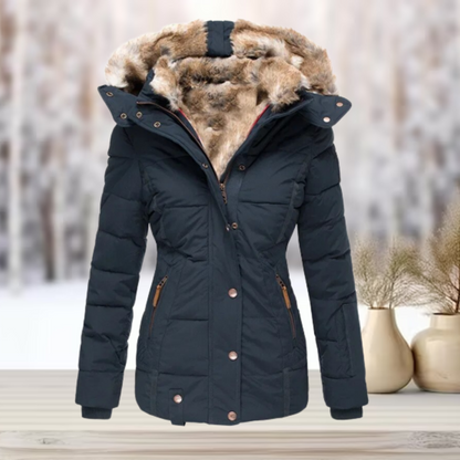 Puffer Jacket Women Winter Hooded Slim Fit