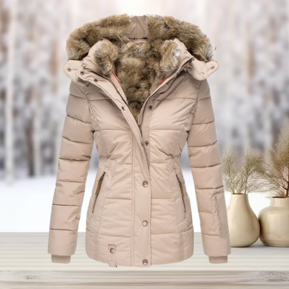 Puffer Jacket Women Winter Hooded Slim Fit