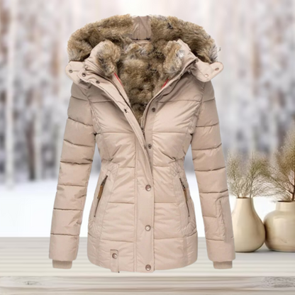 Puffer Jacket Women Winter Hooded Slim Fit