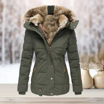 Puffer Jacket Women Winter Hooded Slim Fit