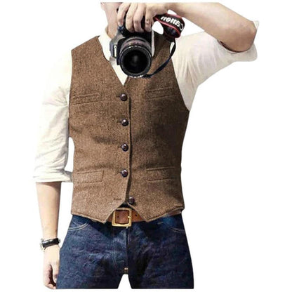V-neck men's suit vest