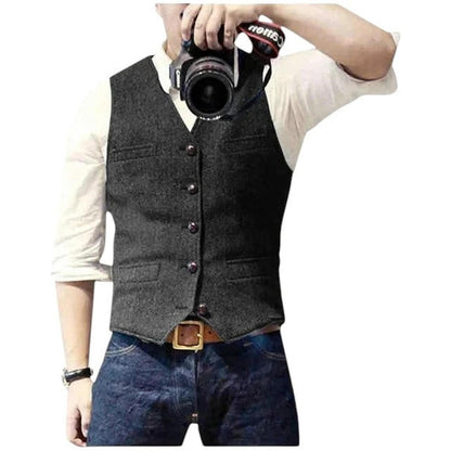 V-neck men's suit vest