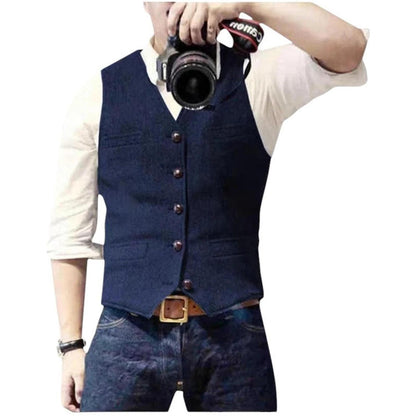 V-neck men's suit vest