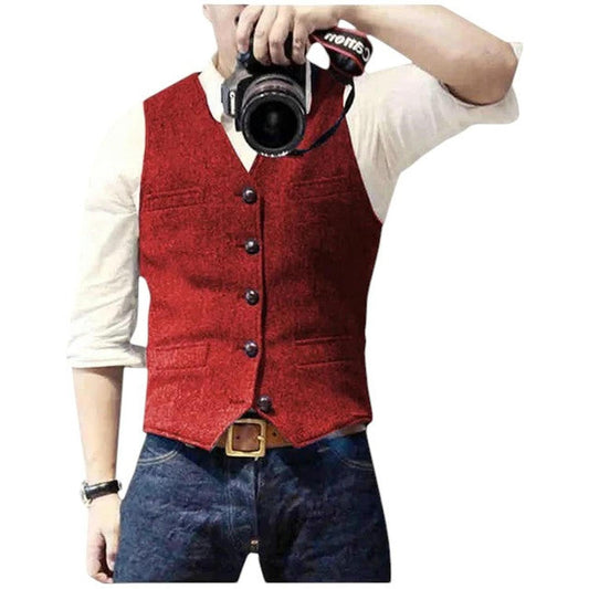 V-neck men's suit vest