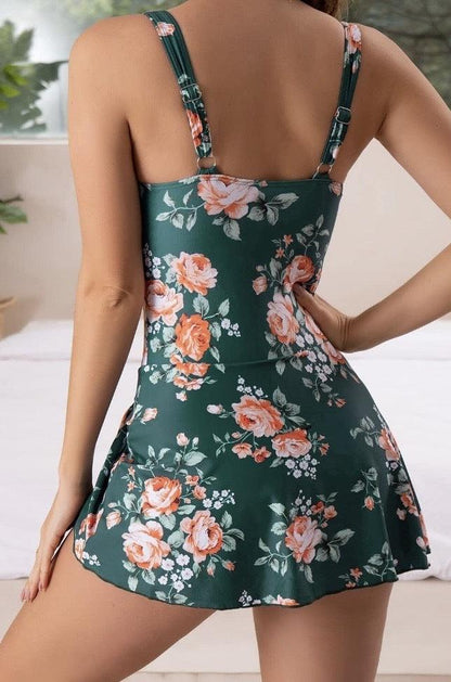 Swimsuit Women One Piece Tummy Control Swim Dress Side Tie