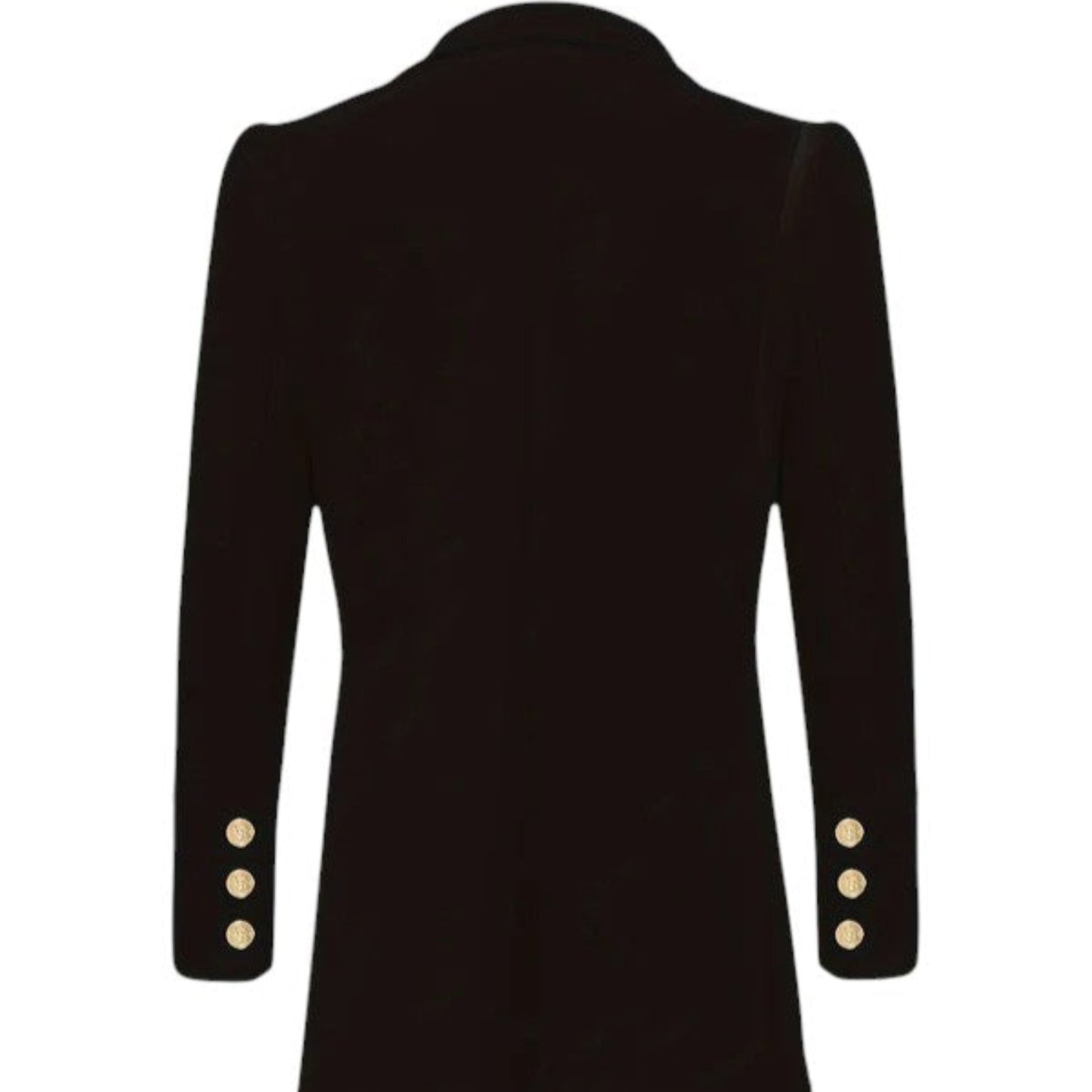 Women’s double-breasted tailored blazer – Gold button formal jacket