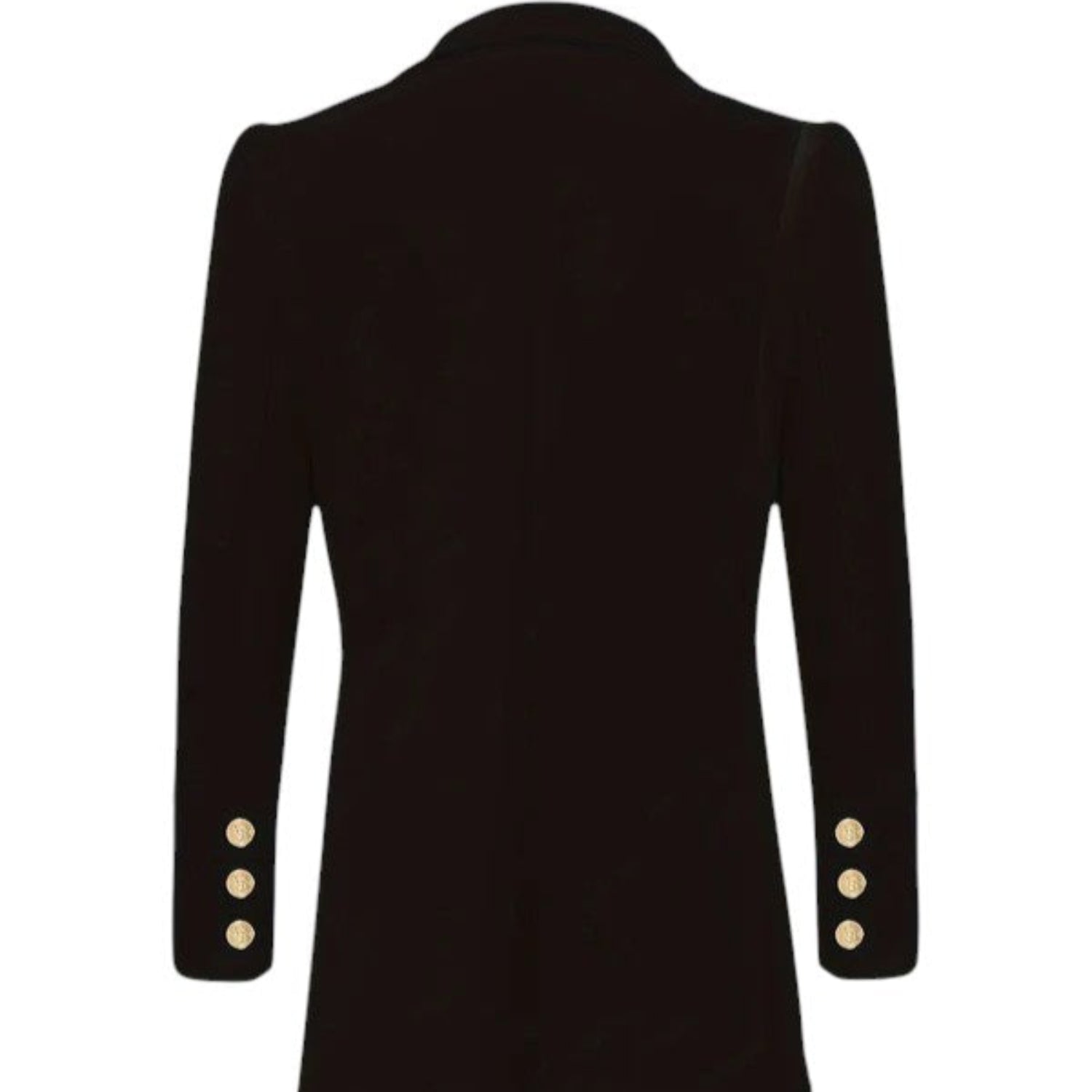 Women’s double-breasted tailored blazer – Gold button formal jacket