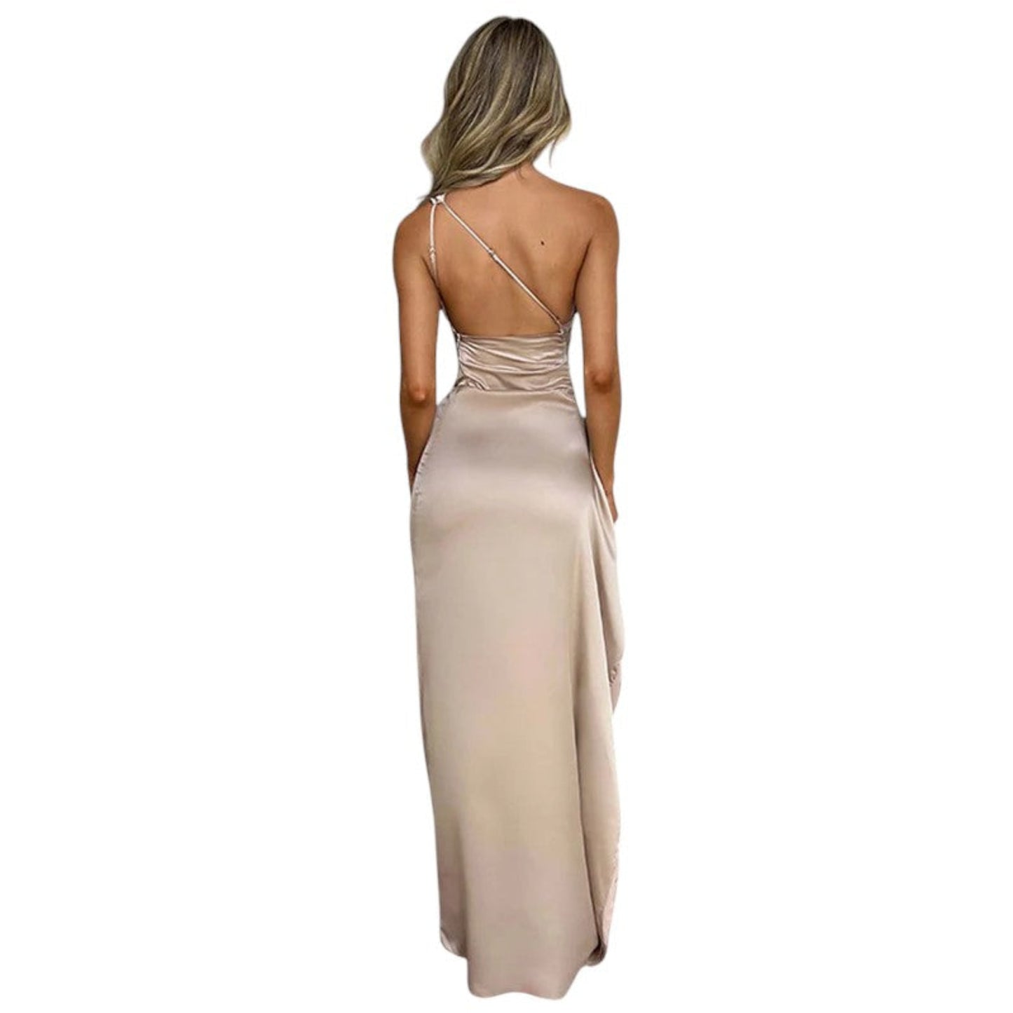 Women’s long satin evening dress – Elegant formal gown