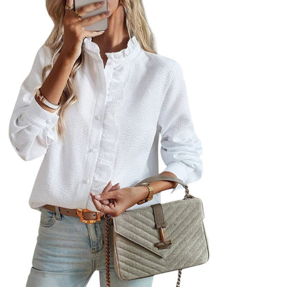 Women’s striped long sleeve blouse – Elegant smart-casual top