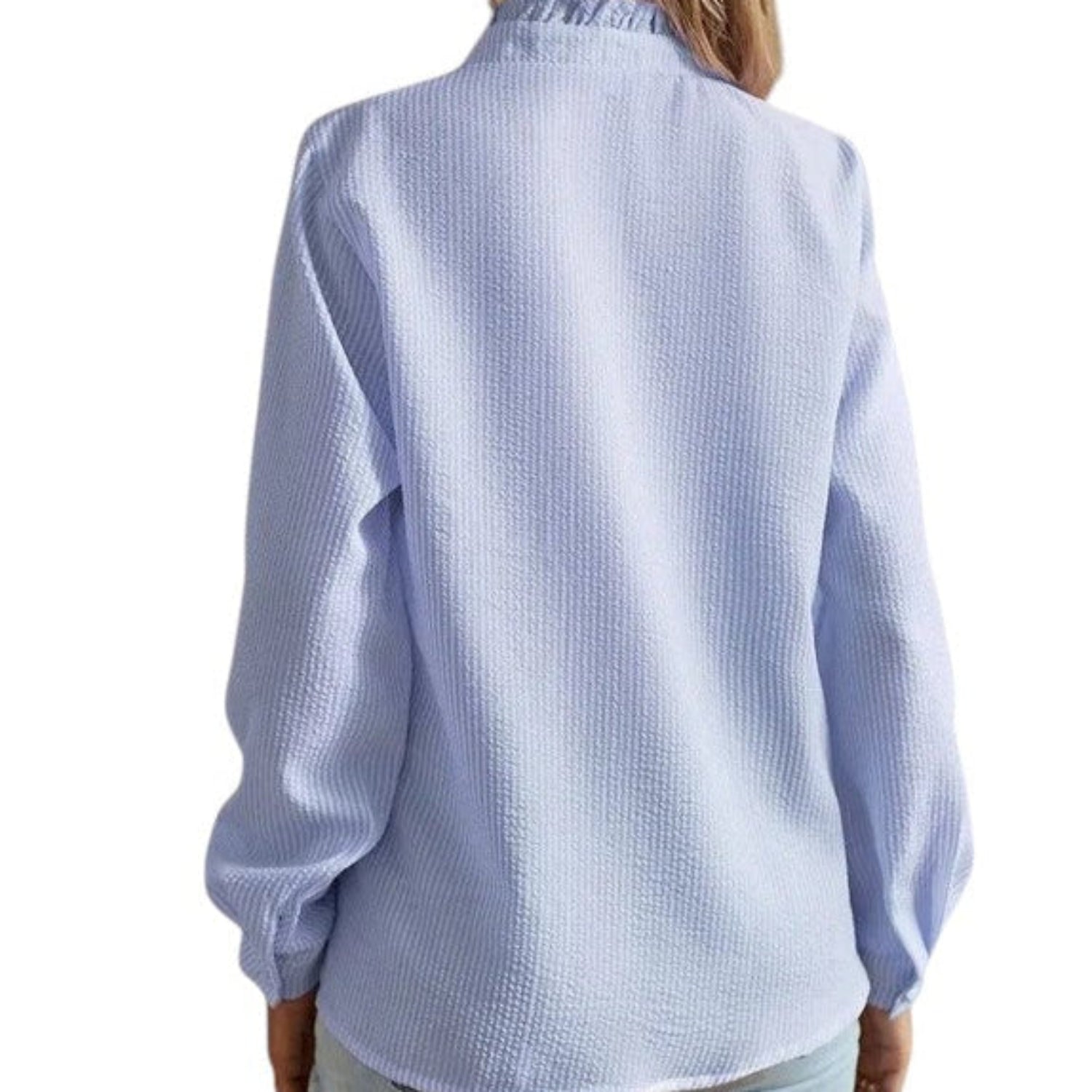 Blouse Women Striped Long Sleeve Classic Fit