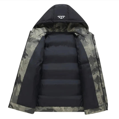 Hooded Jacket Men Insulated Puffer Adjustable Hood Closures