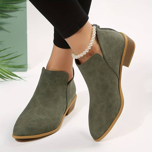 Ankle Boots Women Low Heel Slip On Design Casual Wear Everyday Use