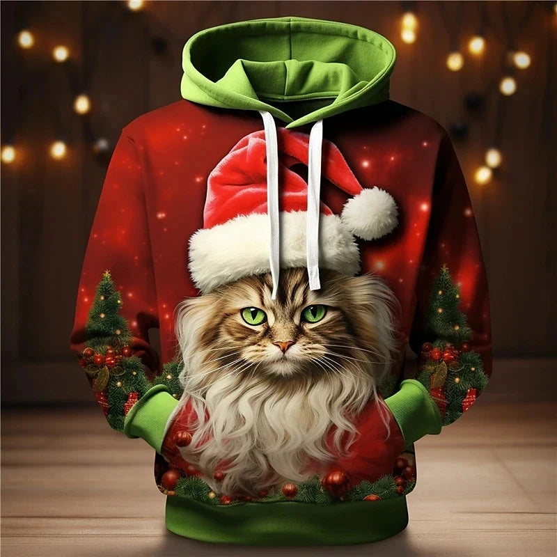 Men’s Christmas Hoodie - Festive Hoodie with Ribbed Sleeves