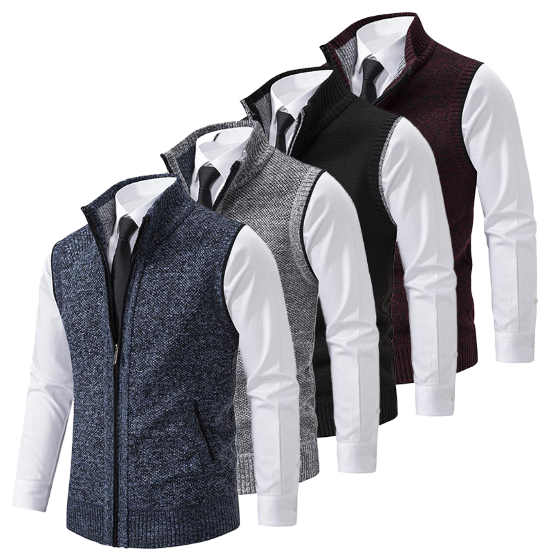 Knitted Vest Men Sleeveless Warm Mid-Season Layer