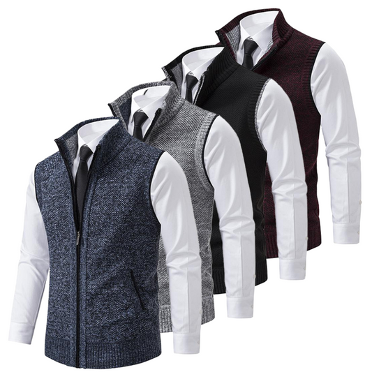 Knitted Vest Men Sleeveless Warm Mid-Season Layer