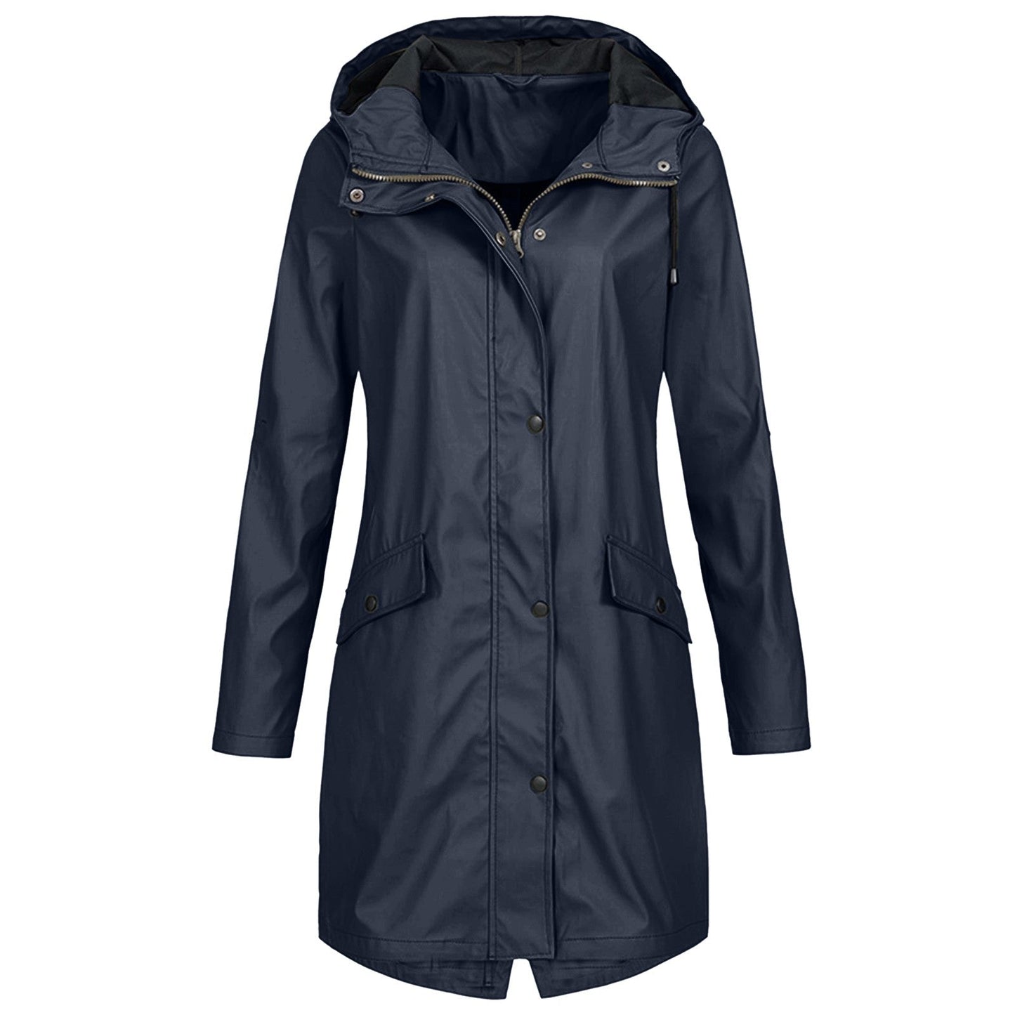 Women’s Long Rain Jacket – Windproof Waterproof Coat