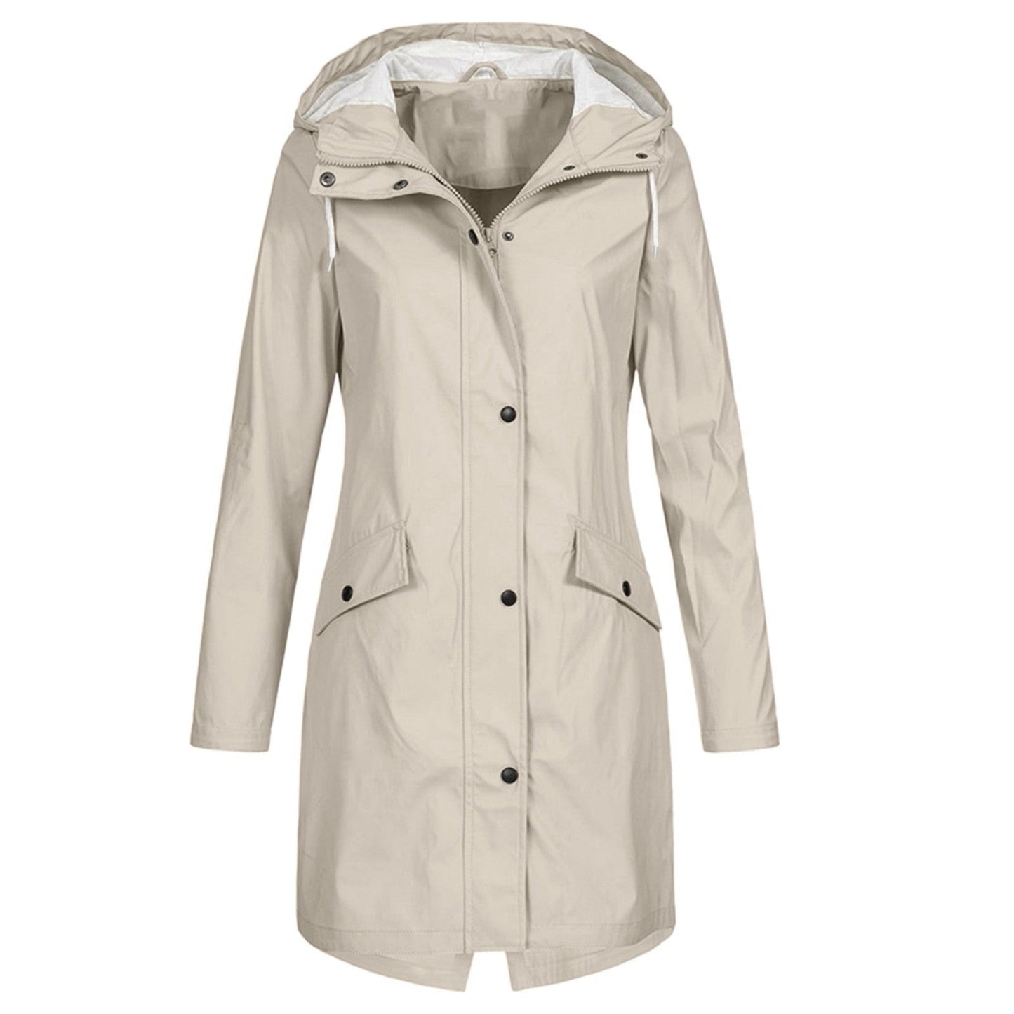 Women’s Long Rain Jacket – Windproof Waterproof Coat