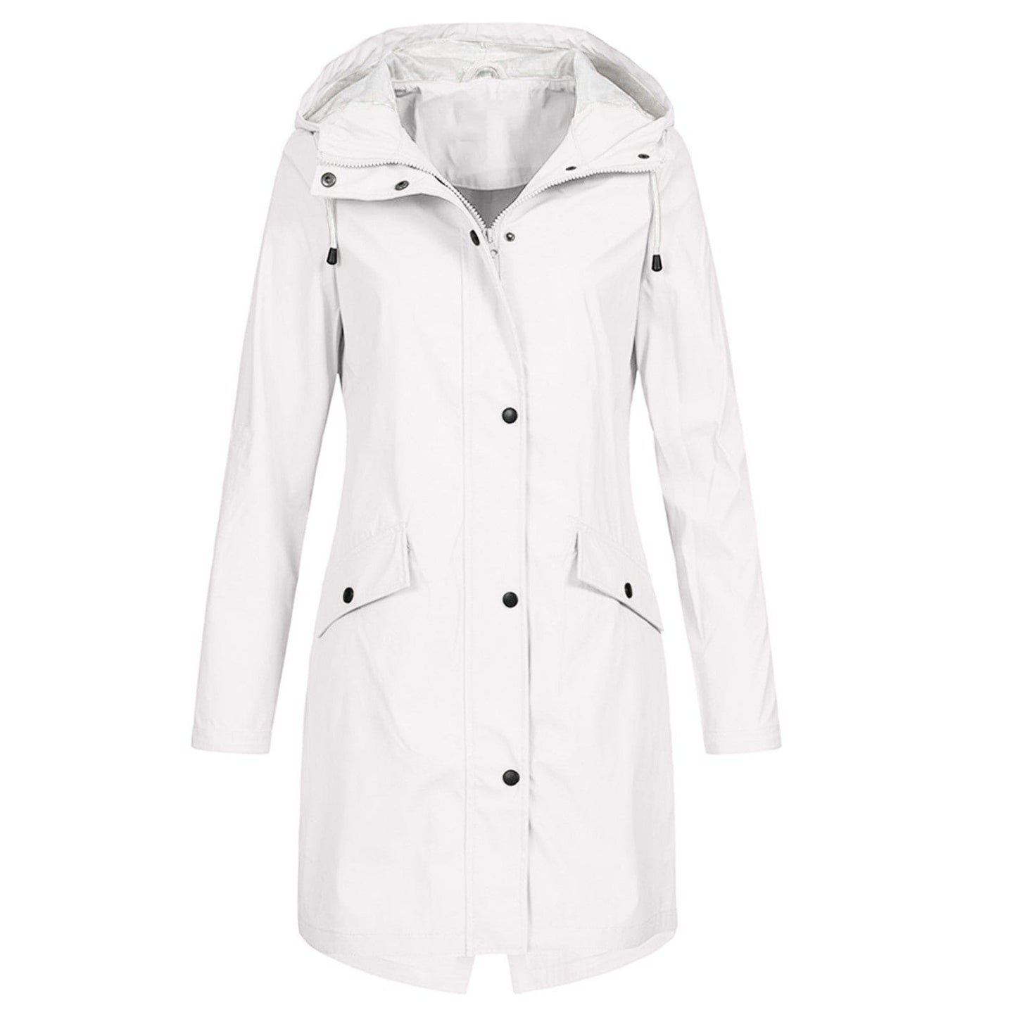 Women’s Long Rain Jacket – Windproof Waterproof Coat