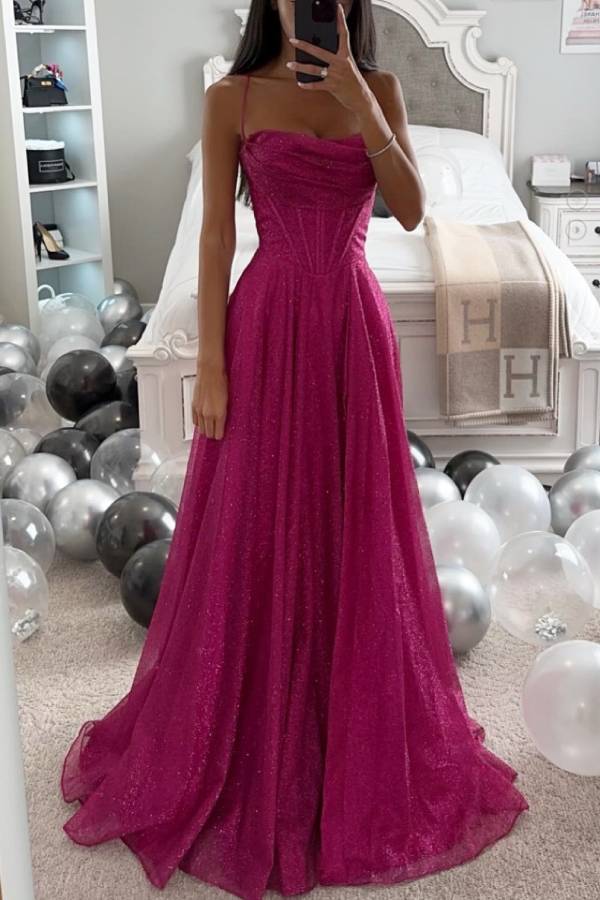 Evening Gown Women Elegant Glitter Maxi Fit Chic Look