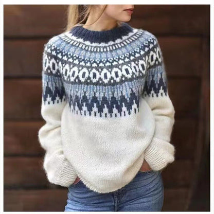 Sweater Women Round Neck Winter Fit Soft Warmth