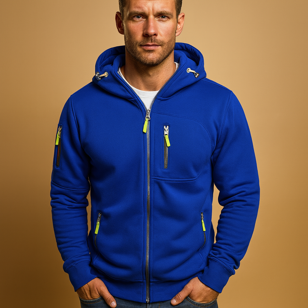 Zip-Up Hoodie Men Comfortable Breathable Fit for Everyday Wear