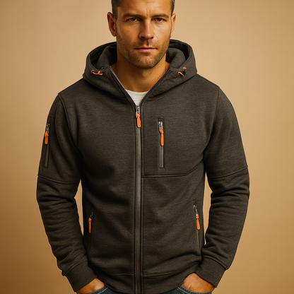 Zip-Up Hoodie Men Comfortable Breathable Fit for Everyday Wear