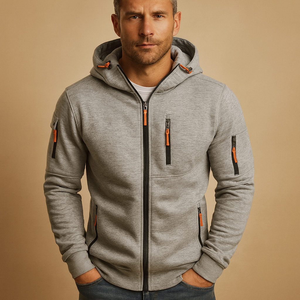 Zip-Up Hoodie Men Comfortable Breathable Fit for Everyday Wear