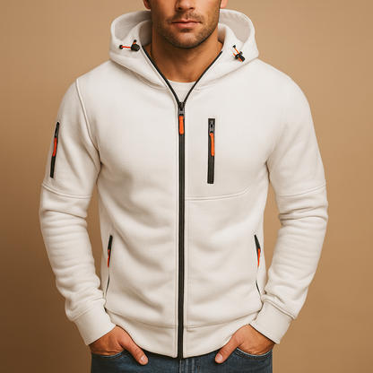 Zip-Up Hoodie Men Comfortable Breathable Fit for Everyday Wear