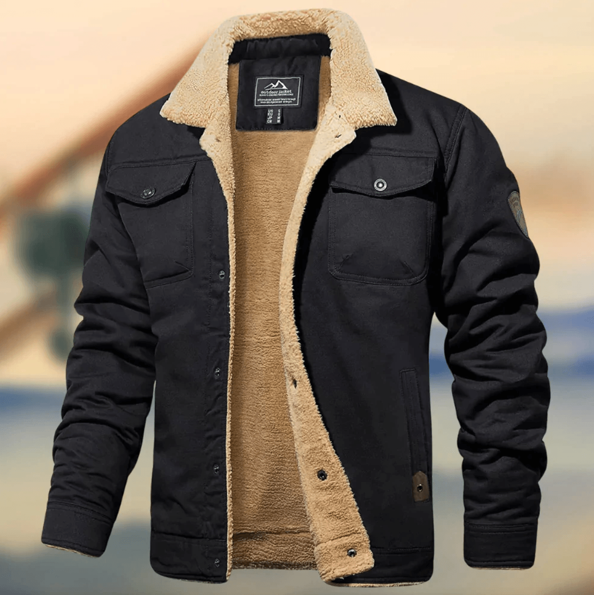 Winter Jacket Men Warm Thick Front Pockets