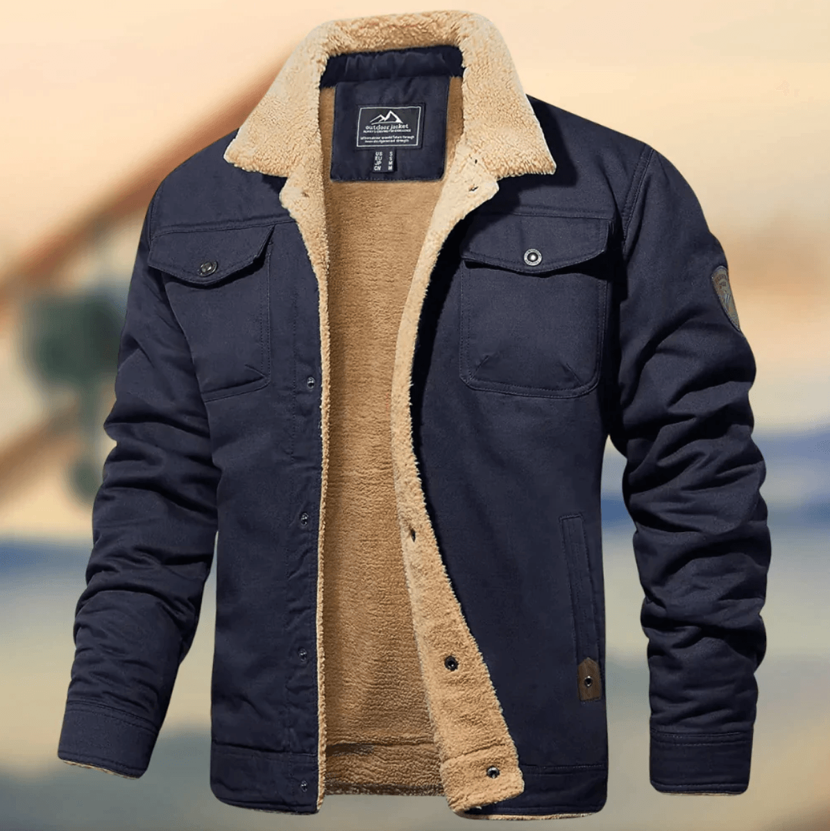 Winter Jacket Men Warm Thick Front Pockets