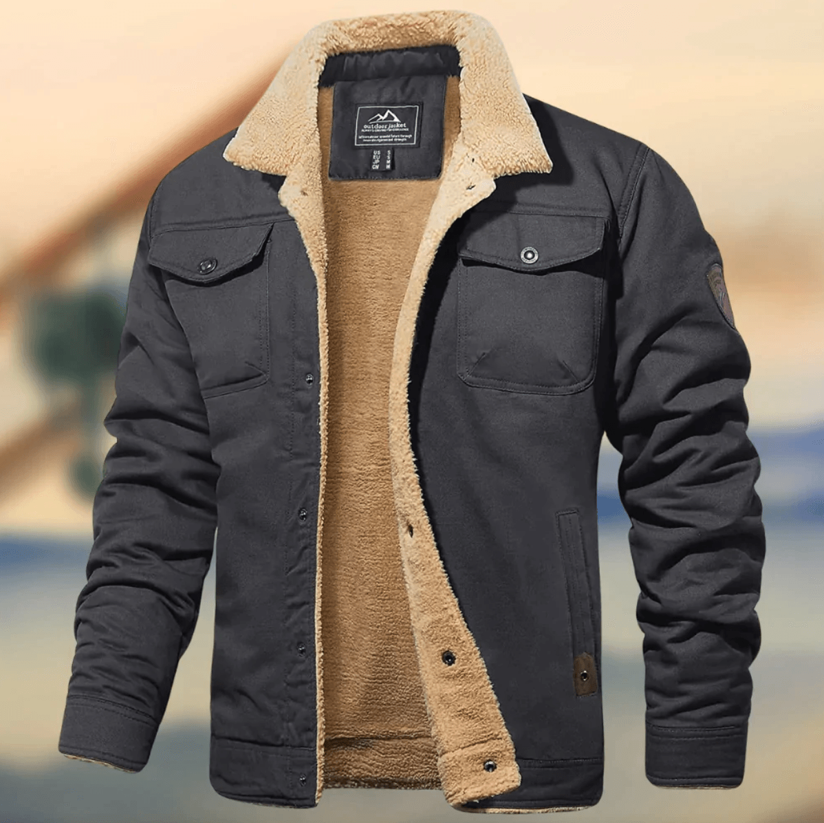 Winter Jacket Men Warm Thick Front Pockets