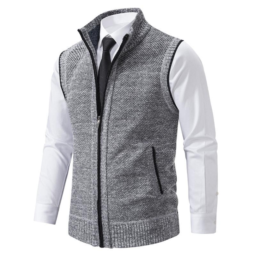 Knitted Vest Men Sleeveless Warm Mid-Season Layer