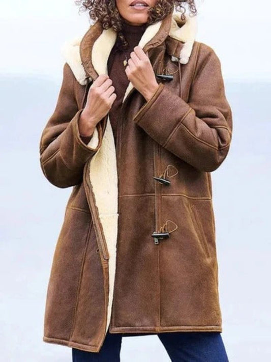 Hooded Jacket Women Warm Relaxed Fit Long Winter Coat