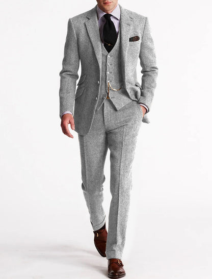 Suit Set Men Tailored Fit Elegance Classic Appeal