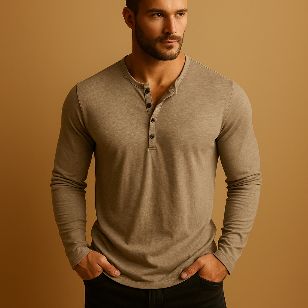 Long-sleeved Shirt Men Straight Fit Daily Use