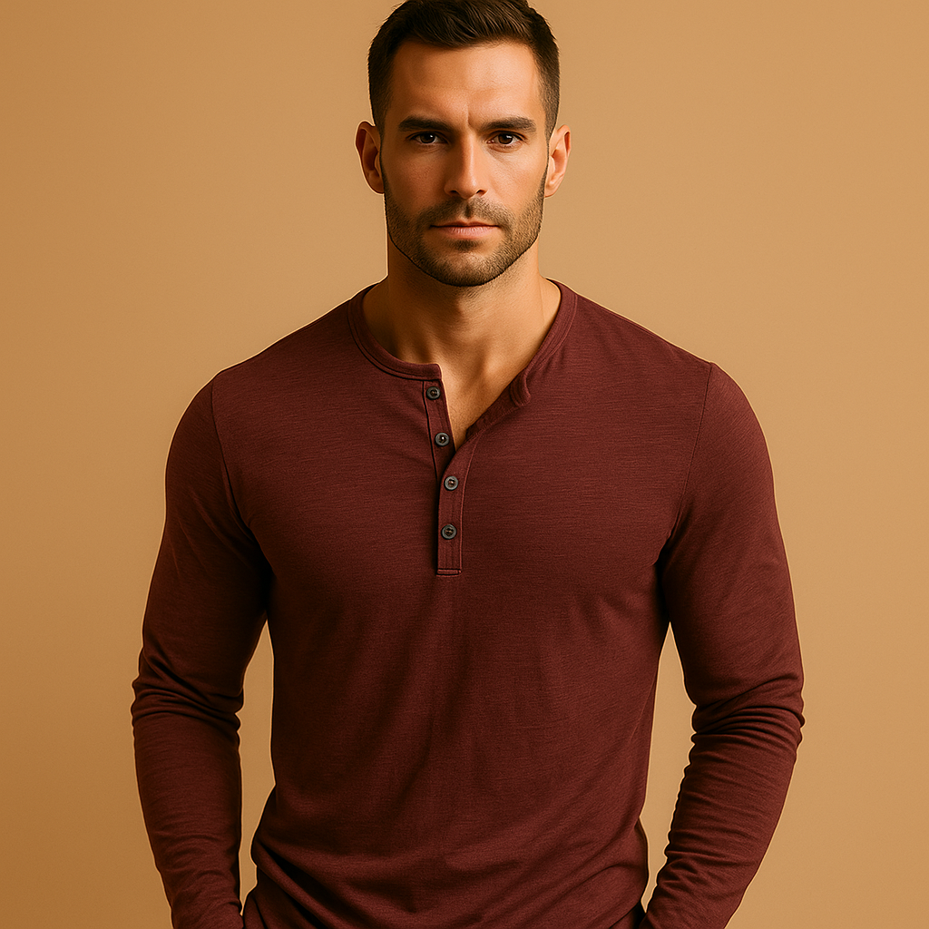 Long-sleeved Shirt Men Straight Fit Daily Use