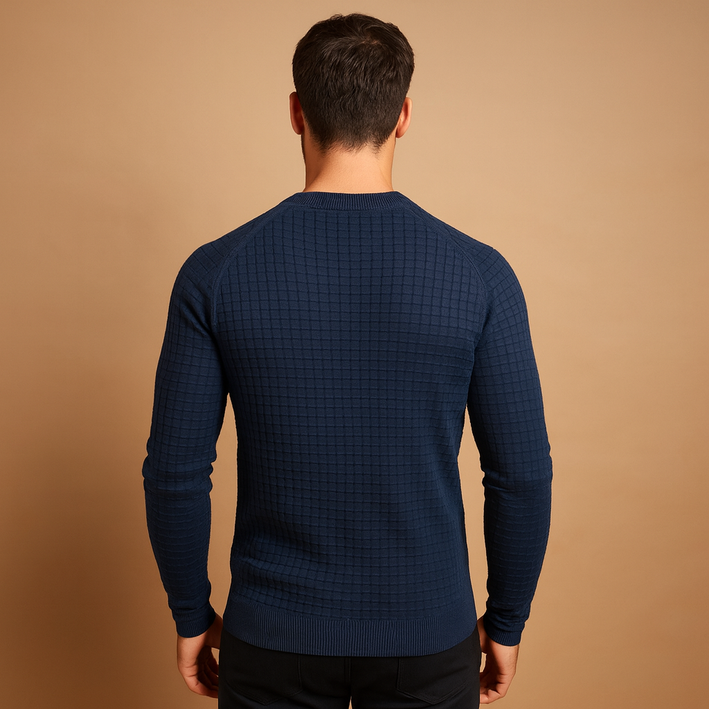 Knitted Sweater Men Comfortable Relaxed Fit Construction Design