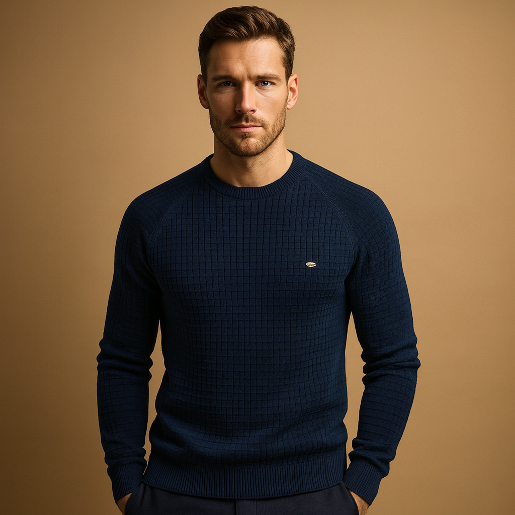 Knitted Sweater Men Comfortable Relaxed Fit Construction Design