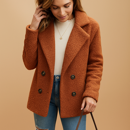 Short Winter Coat Women Tailored Fit Button Style