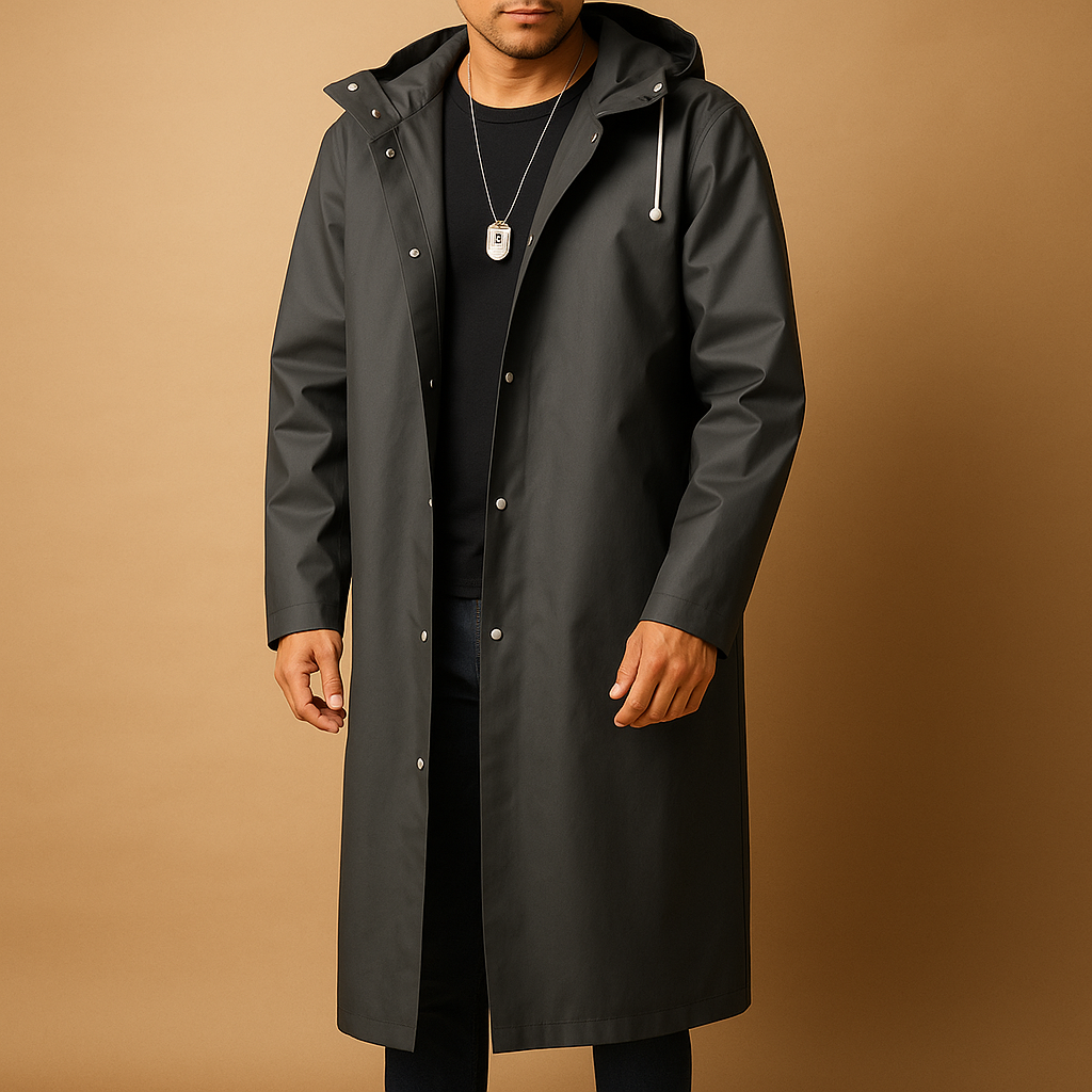 Men's Waterproof Raincoat – Long Outdoor Waterproof Coat UK