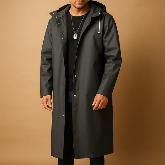 Men's Waterproof Raincoat – Long Outdoor Waterproof Coat UK