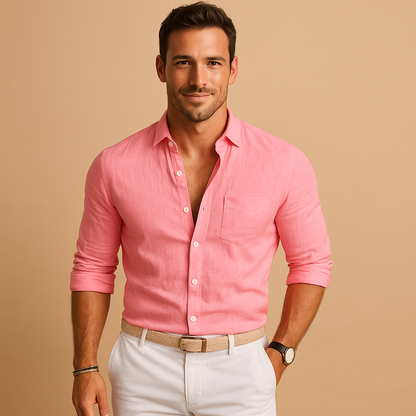 Shirt Men Lightweight Button-Down Fit Effortless Style