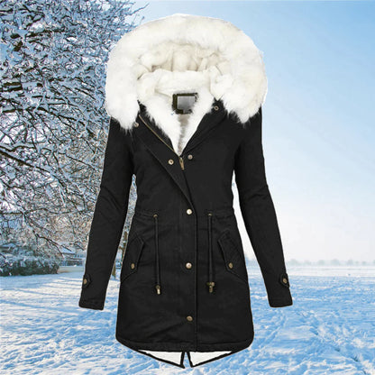 Parka Women Hooded Warm Winter Coat with Pockets