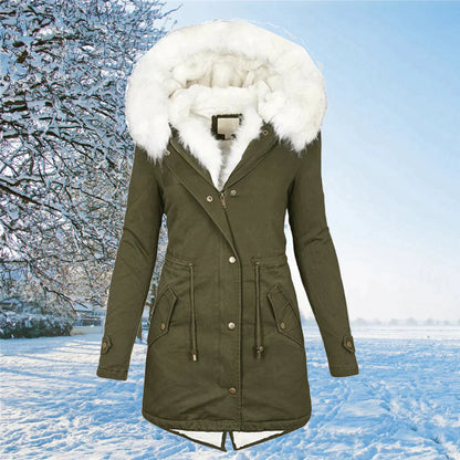 Parka Women Hooded Warm Winter Coat with Pockets